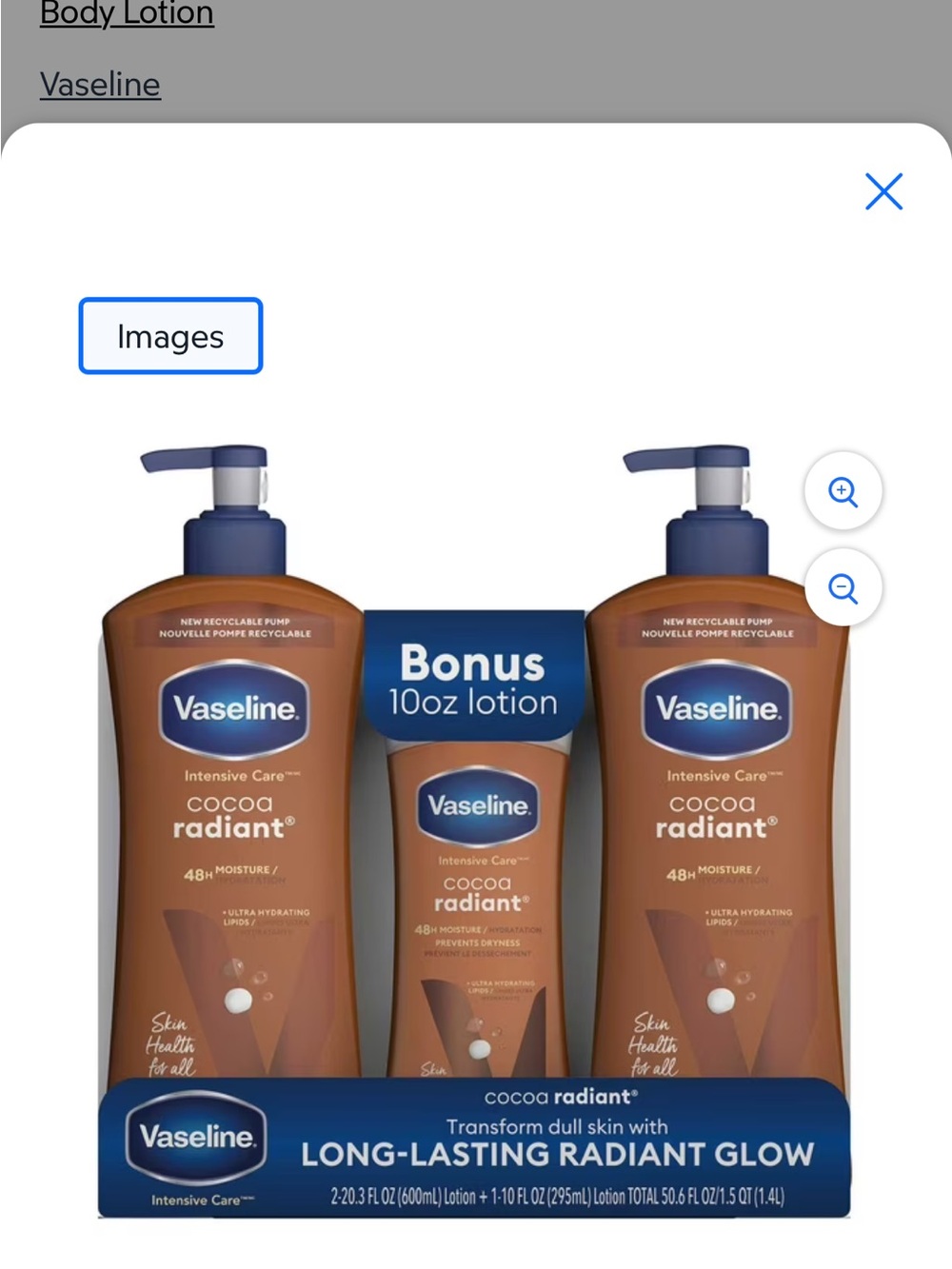 Vaseline Cocoa Radiant Moisturizing Lotion for Kids - Brown